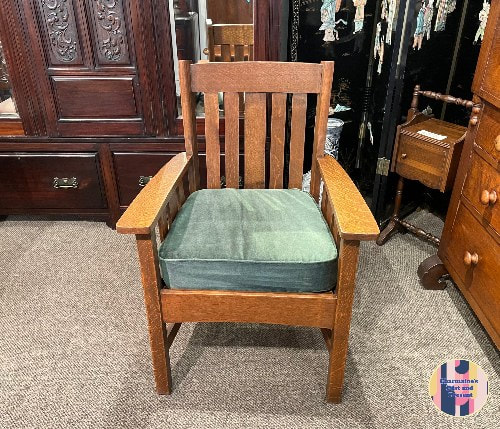 AMAZING ARTS AND CRAFTS TIGER OAK ARMCHAIR...$399.00.