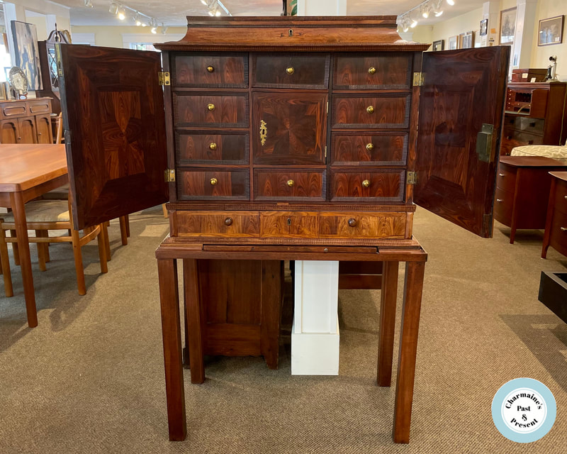 BREATHTAKING EARLY 1800S INLAID ROSEWOOD COLLECTORS CABINET...$999.00
