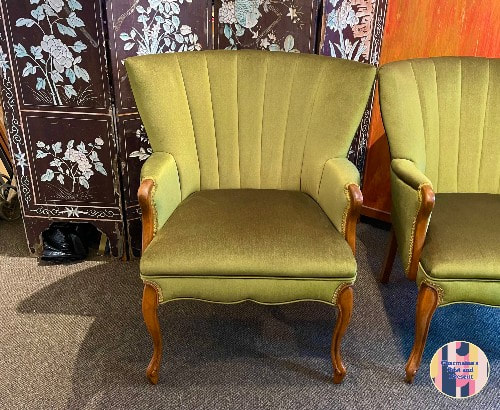WONDERFUL VINTAGE CHANNEL BACK ARMCHAIR (TWO AVAILABLE, SOLD SEPARATELY)...$349.00
