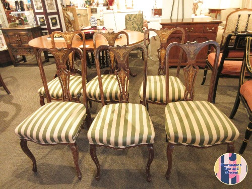 GORGEOUS ANTIQUE INLAID MAHOGANY SET OF 6 CHAIRS...$625.00