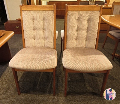 GREAT SET OF 4 TEAK HIGH BACK CHAIRS BY NORDIC FURNITURE...$499.00