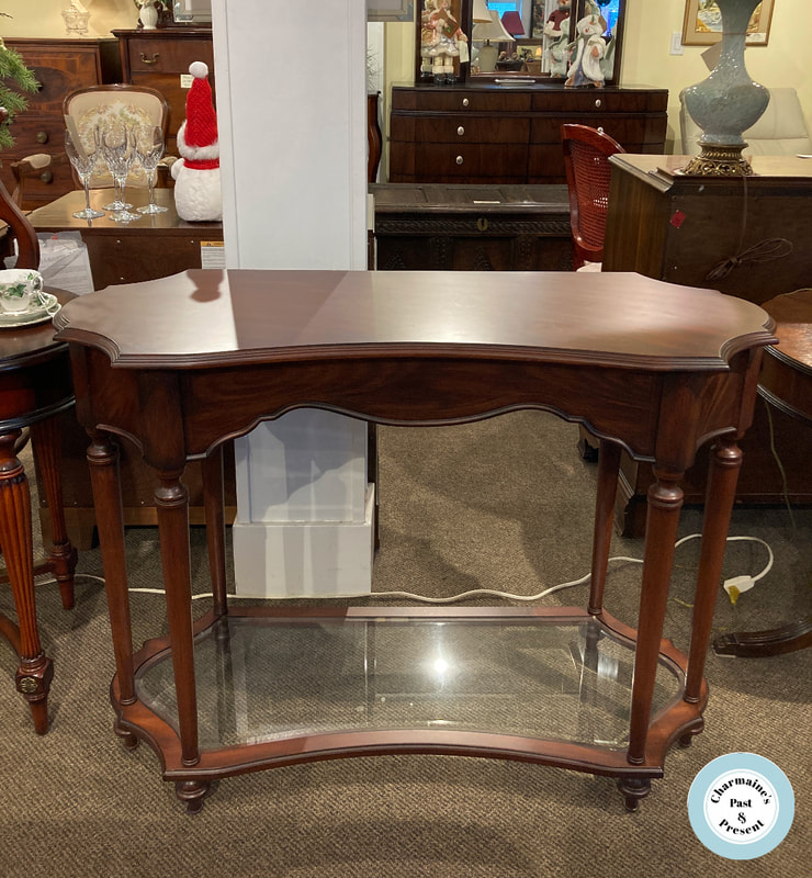 FANTASTIC HALL TABLE WITH GLASS SHELF...$299.00