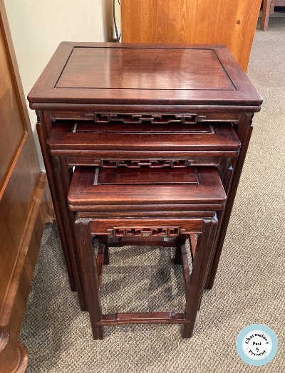 BEAUTIFUL VINTAGE SET OF ROSEWOOD NESTING TABLES...$349.00