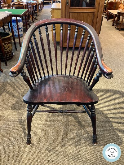 HANDSOME ANTIQUE ARMCHAIR WITH VERY UNIQUE CARVED ARMS...$149.00