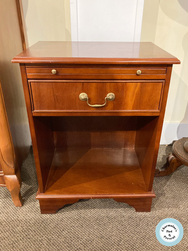 BEAUTIFUL MAHOGANY SIDE TABLE WITH DRAWER & PULLOUT TRAY...$249.00
