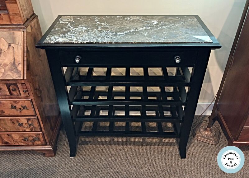 GREAT MARBLE TOPPED WINE RACK AND DRAWER...$349
