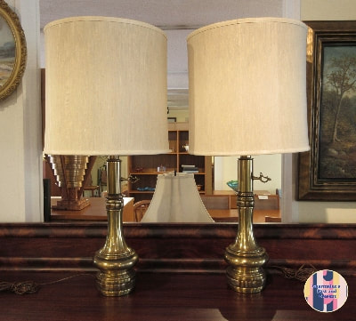 HANDSOME PAIR OF SOLID BRASS 'STIFFEL' LAMPS...$299.00.