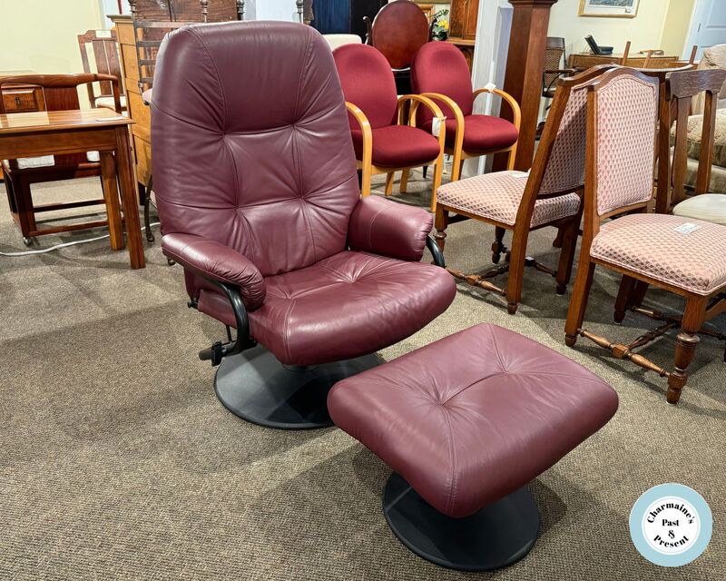 LEATHER RECLINER AND OTTOMAN BY PALLISER FURNITUR...$999.00