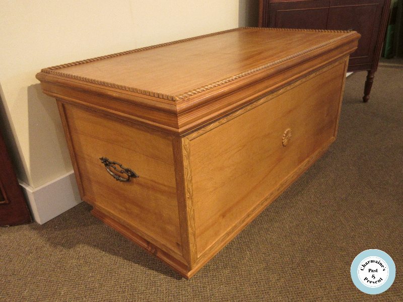 LOVELY SOLID WOOD TRUNK WITH FLAT LID...$299.00.