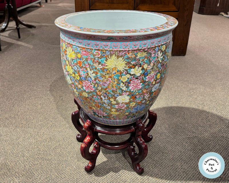 BEAUTIFUL VINTAGE LARGE ASIAN PLANTER ON LOVELY STAND...$299.00